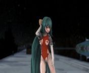 Kamikaze Torn Swimsuit - chk3D - Clear Blue Hair Color Edit Smixix from kanta