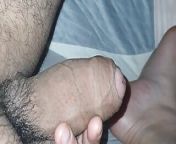 Step mom takes the step son's cock in her hand from step