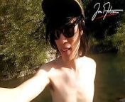 Jon Arteen slim Asian twink boy dancing musical strip-tease on beach smiling showing full pubes outdoor gay porn shoes from jon kael belami gay porn star muscle