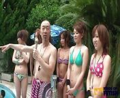 Japanese Girls Get Bushes Pleased with Toys and Blow Few Guys in the Pool at Party from few honey