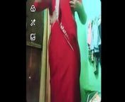 Indian Gay Crossdresser XXX Naked in Red Saree Showing Her Bra and Boobs from xxx indian shema