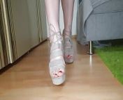 Walking in high heels from japanes family fap