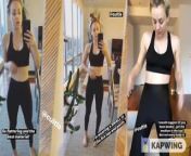 Kaley Cuoco in spandex, triple screen from video non bang