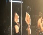 Danish Chilean singer Medina gives topless concert with pasties from nude singers in concard