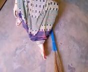 Indian Aunty boom with broom from indian villages aunty boom press