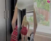 Kinky Chloe stripping to completely nothing in front of the window for all to see from black window web series trailer