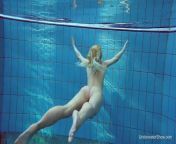 Russian blonde perfection swimming in the pool from swimming in the pool