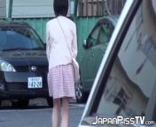 Classy Japanese redhead finds a secret place to pee from sabee secret place