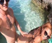 Thai amateur girlfriend sex on a deserted island in the middle of the ocean from travel film