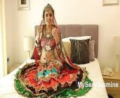 Cute Gujarati Indian Beauty Jasmine In Garba Dress Striptease Show from garba dance panty