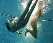 Girls Andrea and Monica stripping one another underwater from andrea piñeiro nude
