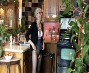Homemade – Mature Milf Seduces Married Neighbor from no bra kitchen