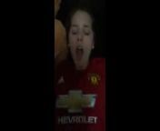 Man Utd girl fan takes the penalty from girl fan