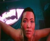 Cyberpunk 2077 V and girl scene from cyberpunk hot scenes