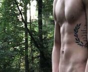 Cute Handsome German boy naked jerk off masturbation in the woods Forrest outdoor cum public big dick small cock muscle from gay solo big dick walking slow motion
