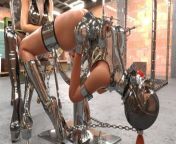 Slave in Metal Bondage from hot chaina sex