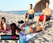 Daughter Swap - Horny Teens Seduces Each Other's Dad By Getting Topless While Sunbathing from father daughter swap