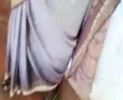 Satin silk Saree maami boobs press from boobs press in the saree