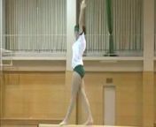 Romanian gymnast beam exercises from beam