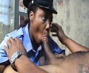 Horny police woman sucks the prisoner's dick in his cell from south african police woman and her son