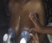 Busty Ebony milk massage from milk masage