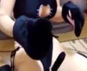 Kigurumi Neko-Girl Plays with her Tail from necko femboy plays with your balls