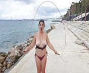My Bra Was Droped in a Public Workout. Omg!) from beach exercise