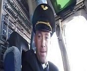 Randy pilot fondles sexy brunette in the cockpit from uniform big boob fondling