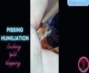 French dominatrix humiliates and pisses on a submissive from www girls sihtting nomel toilet pooping video com