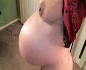 9 month pregnant horny girl playing with her dildo from pregnant and horny