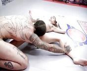 Ruckus Keeps His Winning Streak Alive, Fucks Rebecca Standing Doggystyle On The Mat from standing doggystyle rough fucked a hot baby making her