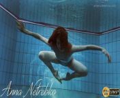Striped swimsuit and small tits teen Anna Netrebko from anna nude swimming underwater