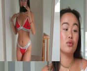 Asian youtuber lingerie haul (Ameliecara01) from pregnancy lingerie haul