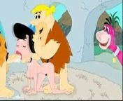 Fred and Barney fuck Betty Flintstones at cartoon porn movie from fred and daphne
