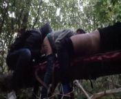 Risky sex in the dark forest of three horny lesbians from dark forest