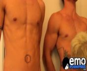 Emo gays have a masturbation session after group blowjobs from emo gays