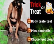 Femdom Trick or Treat Tasting Games Piss Licking Drinking Body Armpit Full Video Miss Raven Training Zero FLR Real Wife from full video miss thailand world 2016 sex tape scandal