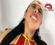 LINA HENAO DRESSES UP AS A WONDER WOMAN TO DEDICATE A SQUIRT TO HER #1 FAN from lina fan