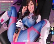 D.Va cosplay with blowjob and baddragon toy Purple Bitch from first gangbang for purple bitch