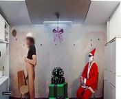 Many gifts from Santa for CUM show from asian gay strippers