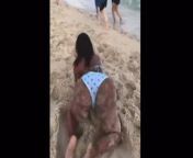 Ebony Booty Eating up Bikini (Deep Wedgie) from buttcrack visible in