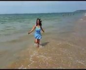 Mini Richard Big Boobs Beach Run With Blue Bikini from indian actres mini richard bedi