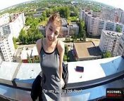 Public Tit Flashing - Full Eye Contact Blowjob and Cum Walk on Tits from russia nudism