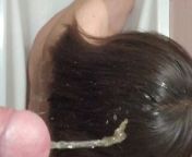 DR0PPED URINE ON THE HAIR OF A YOUNG BRUNETTE, GOLDEN RAIN F from pissing f