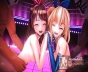 mmd r18 Kizuna AI & Mirai Akari sex dance sex robot 3d hentai from nude dance ai