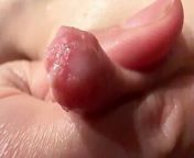 Female breast milk and nipple close-up from playing with breast milk