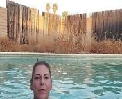 Is Naked MILF Smoking in Swimming Pool from girl eyes fake