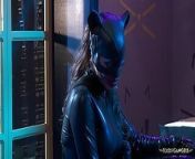 Aside from capturing criminals Catwoman and the brunette enjoy having hardcore group sex with them from captured