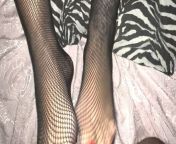 Spectacular footjob and fishnet stockings red nails tattoo from chaina foot worshep xxx net com