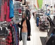 Topless woman trying clothes in the store! from indian city girl remove jeans and topbangar pat sex